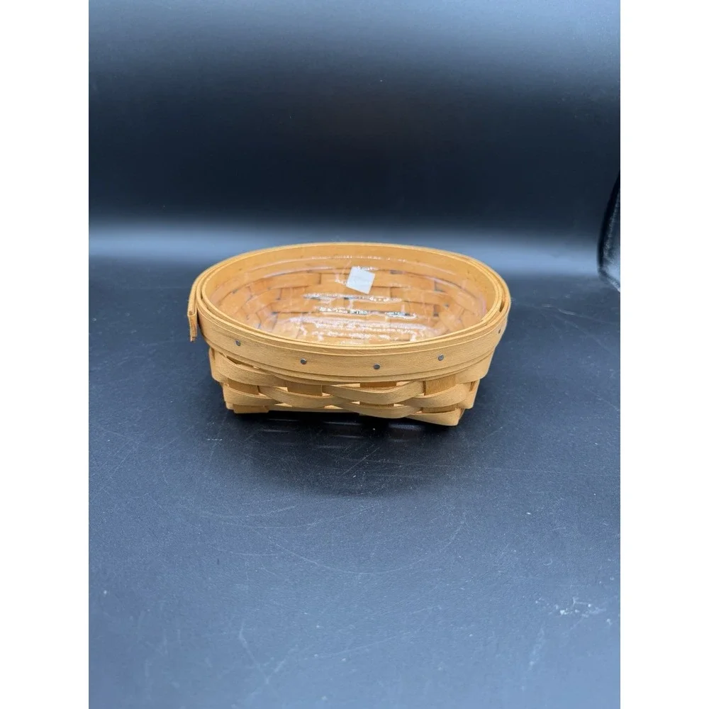 Longaberger 2001 Small Catch All Basket 🧺✨ w/ Protector • Handwoven Maple